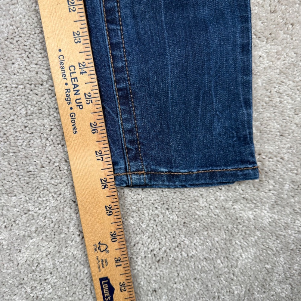 Seven7 Women Dark Wash Tummyless High Rise Skinny Jeans Indigo Denim Size 4 - Picture 4 of 11